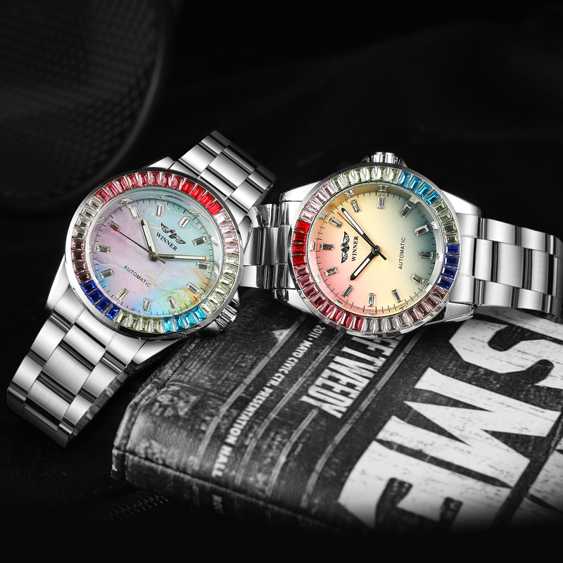Forsining factory wholesale watches T-Winner moon phase luxury luminous mens automatic mechanical wrist watch custom logo