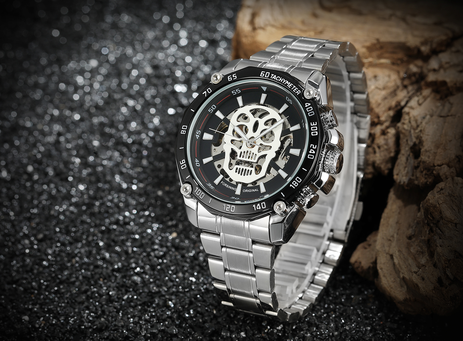 FORSINING Mens Automatic Watch reloj de hombre Hot Selling Skull Skeleton China Wristwatch