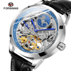 China Factory Latest Luxury Forsining Watch Private Label Dual Time Zone Moonphase Skeleton Automatic Mechanical WristWatches