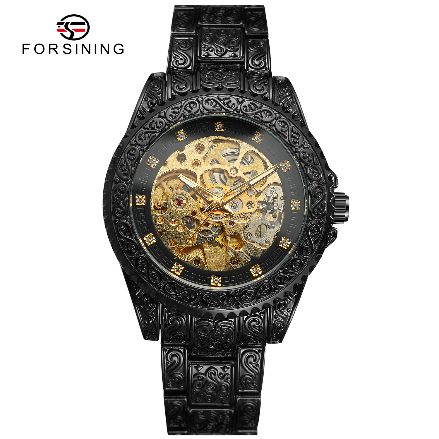 relojes chinos baratos forsining watch transparent alloy mechanical skeleton domed automatic watch for diamond watches men