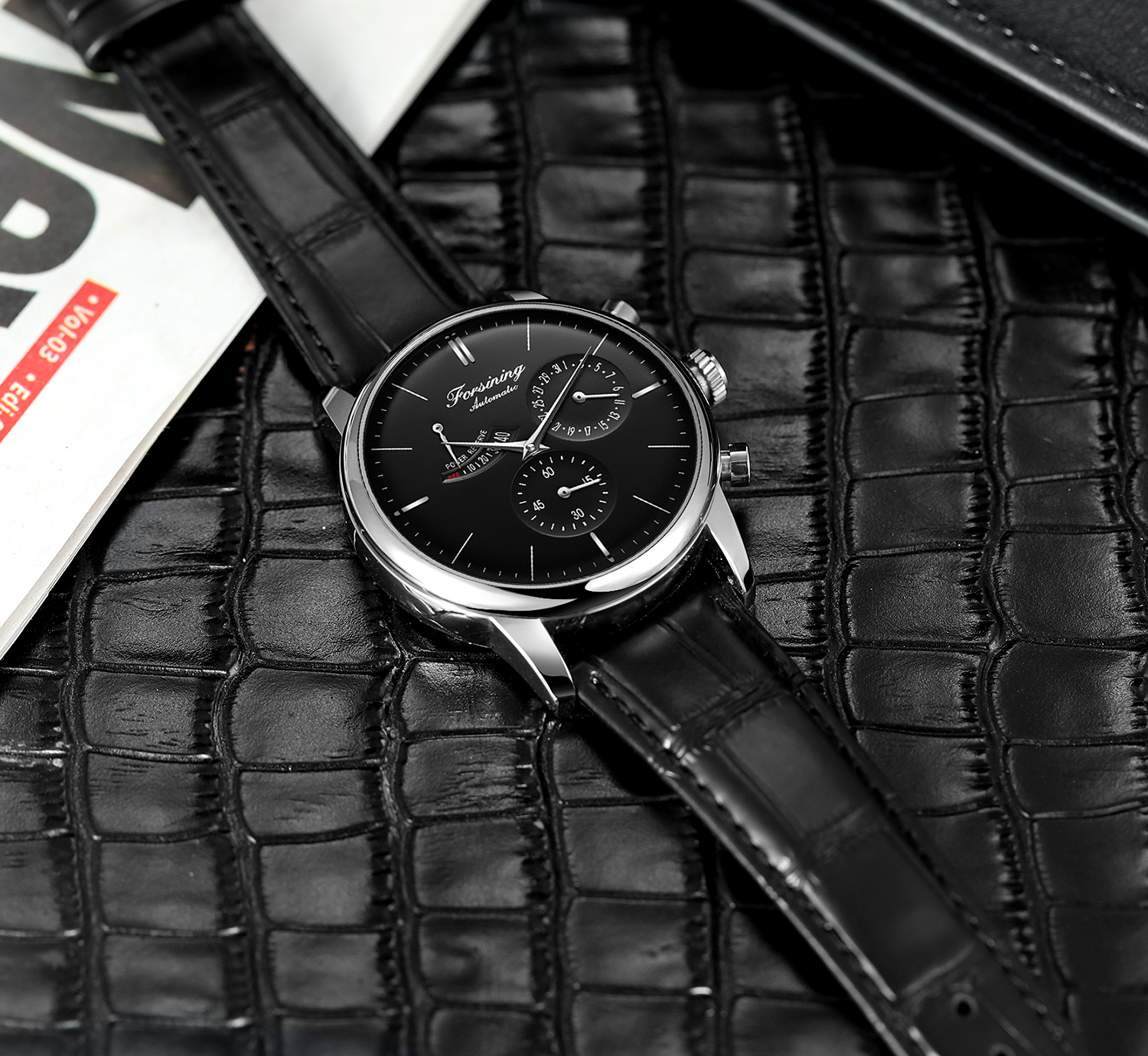 uhren Forsining new business men wristwatch genuine leather oem reloj automatic water resistant watches